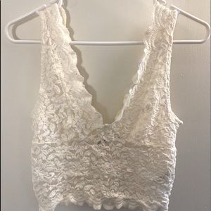ZARA White Lace Bralette Tank size medium.